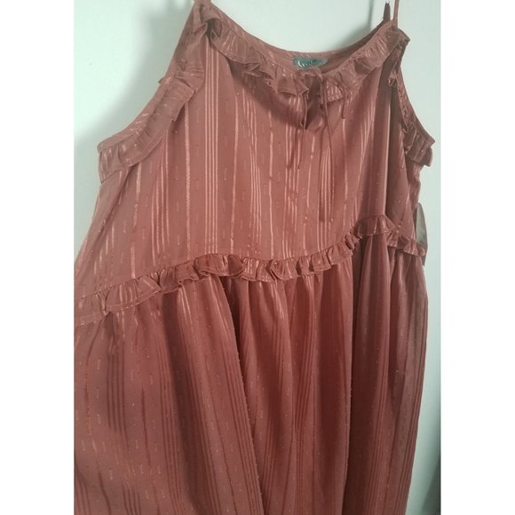 Arula Pink Chiffon Midi Dress, Sz C (3x) - Picture 4 of 10